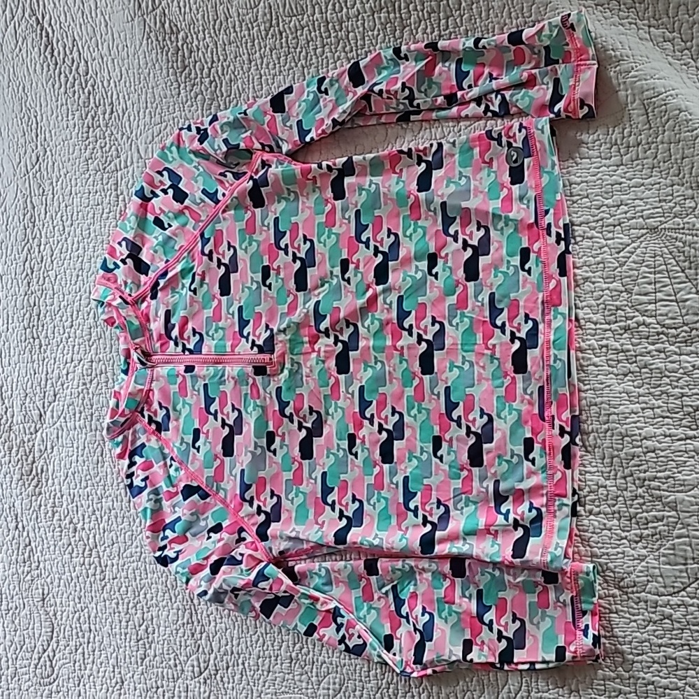 Girls Vineyard Vines rash guard swim shirt size M 10-12